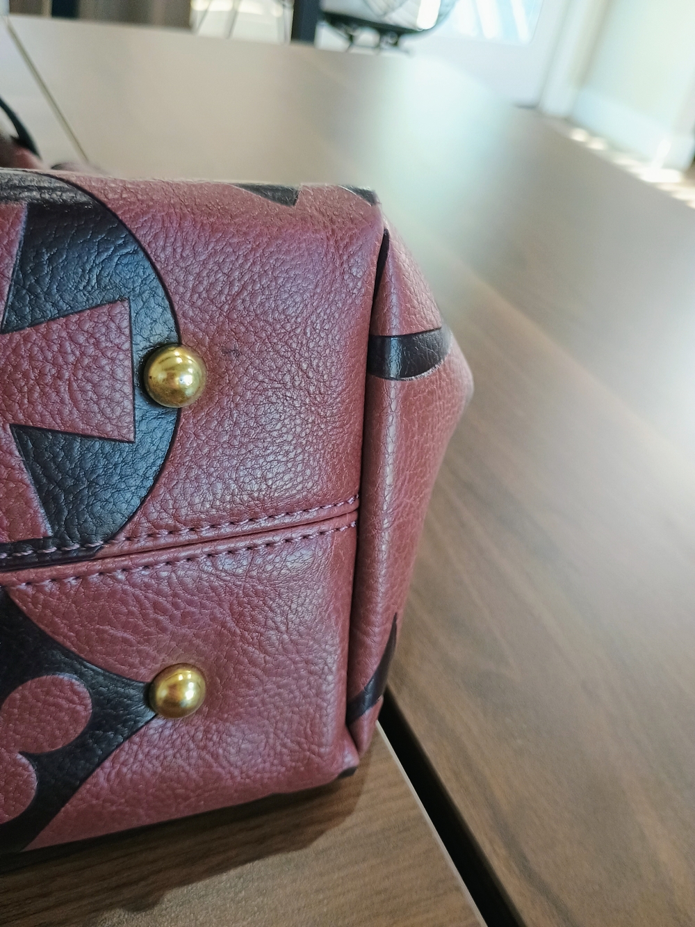 Plum Color Floral Shoulder Bag - Picture 7 of 8